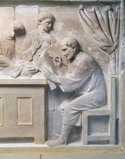 Relief from mausoleum depicting tax collector by Roman