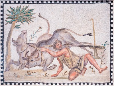 The ploughman with oxen, 3rd-4th century by Roman