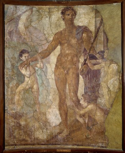 Theseus Liberator (and the Minotaur). Fresco by Roman