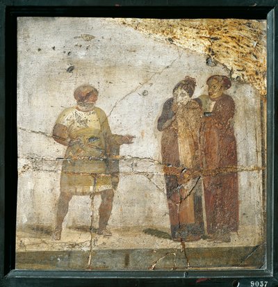 Theatre scene, fresco by Roman Roman