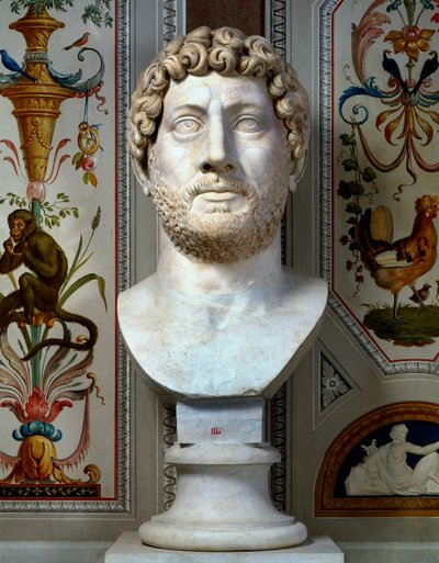 Marble bust of the Emperor Hadrian by Roman Roman