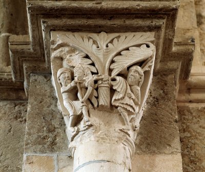 The death of Cain (carved capital) by Romanesque