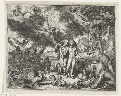 Adam and Eve in Paradise by Romeyn de Hooghe