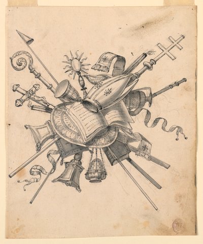 Trophy with Ecclesiastical Objects by Romolo Achille Liverani