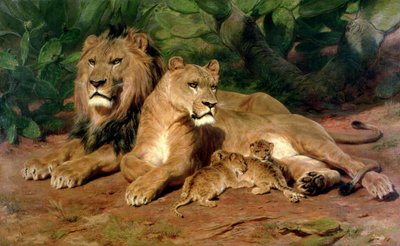 The Lions at Home by Rosa Bonheur