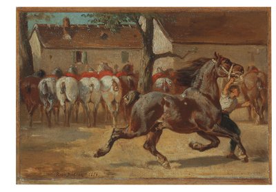 Trotting a Horse by Rosa Bonheur