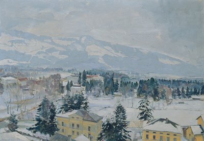 Salzburg Landscape with Capuchin Mountain by Rudolf Hafner