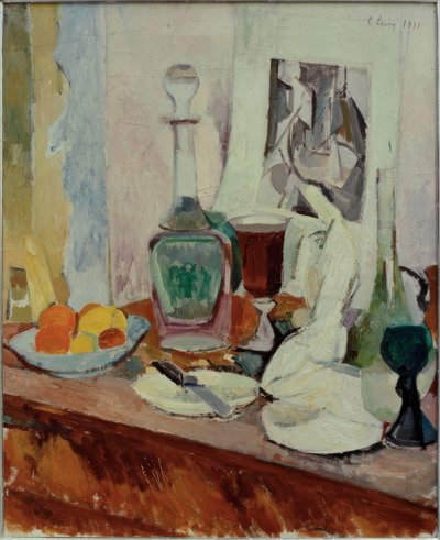 Still Life with Carafe and Sculpture by Rudolf Levy