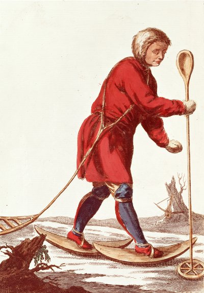 An Ostiak Hunting Ermine by Russian School