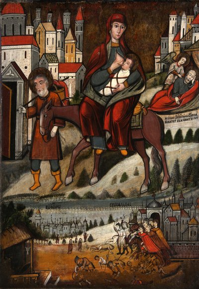 The Flight into Egypt by Russian icon.