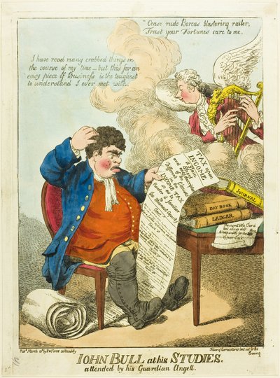 John Bull at His Studies by S. W. Fores