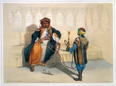 An Arab Sheikh Smoking, 1848 by Saint Germain