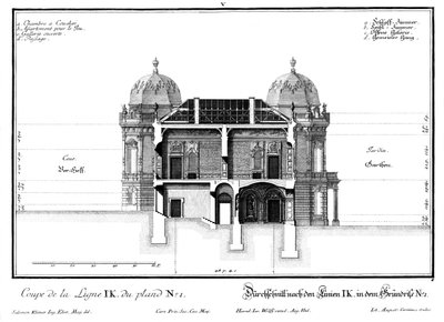 Section Through the Western Two-Story Side Wing by Salomon Kleiner