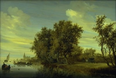 The Road along the River by Salomon van Ruysdael