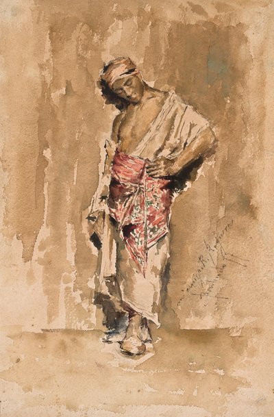 A Standing Moroccan Man by Salvador Sanchez Barbudo