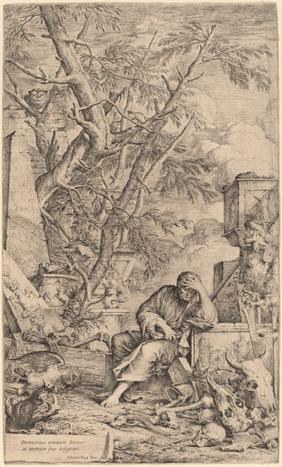 Democritus in Meditation by Salvator Rosa