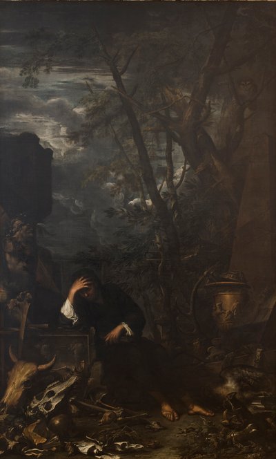 Demokritus in Meditation by Salvator Rosa