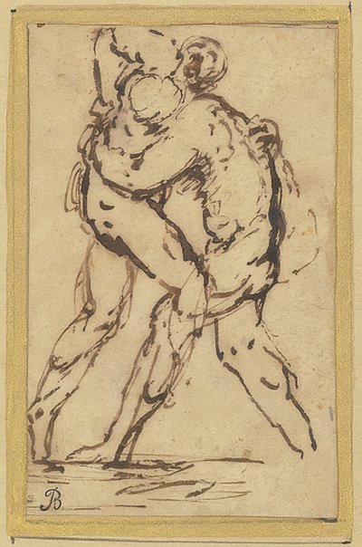 Wrestlers by Salvator Rosa