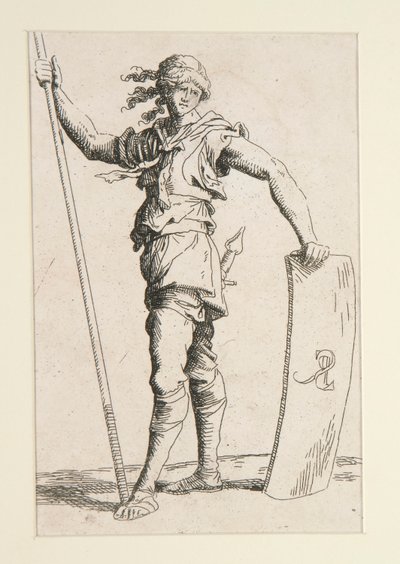 Soldier with Lance and Shield by Salvator Rosa