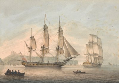 Ships of the Line off Dover by Samuel Atkins