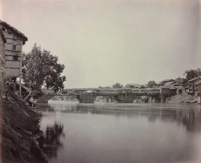 Bridge of Shops, Srinagar, Kashmir by Samuel Bourne