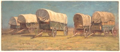Study of Covered Wagons by Samuel Colman