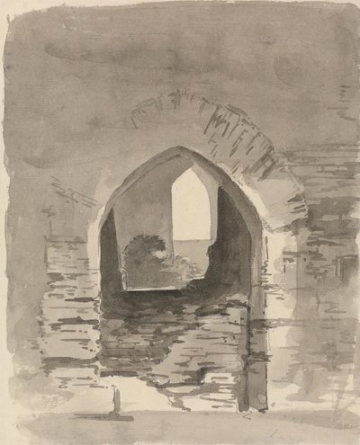 An Arched Entrance into a Ruined Building by Samuel Davis