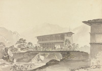 Near Tassisudon [Tashicho Dzong] by Samuel Davis