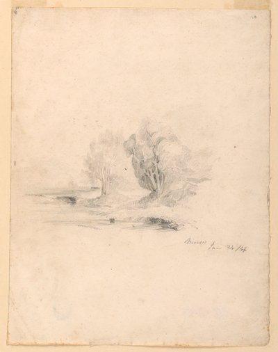 Brook and Trees by Samuel Finley Breese Morse