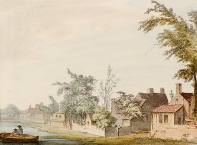 A Village by a Lake by Samuel Hieronymous Grimm