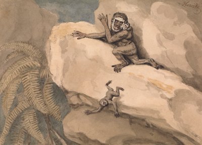 A Monkey and Young by Samuel Howitt