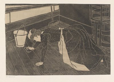 Woman Scrubbing by Samuel Jessurun de Mesquita (signed by artist)