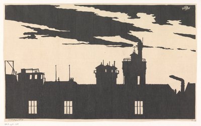 Silhouette of Oostergasfabriek by Samuel Jessurun de Mesquita (signed by artist)