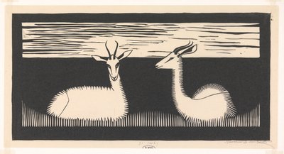 Two Gazelles by Samuel Jessurun de Mesquita (signed by artist)