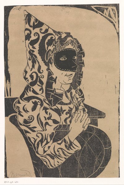 Masked Woman with Cape by Samuel Jessurun de Mesquita