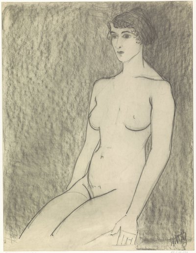 Seated Female Nude by Samuel Jessurun de Mesquita