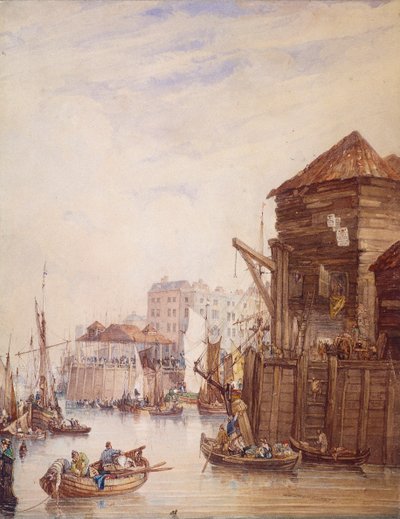 Billingsgate Wharf, London, 1820 by Samuel Owen