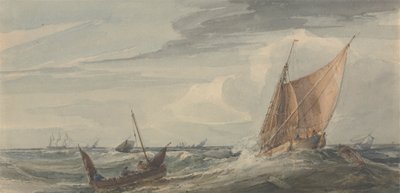 Ships on a Stormy Sea by Samuel Owen