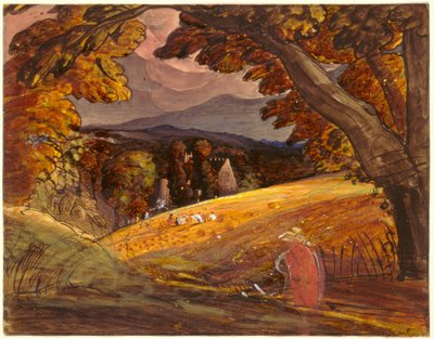 Harvesters by Firelight by Samuel Palmer