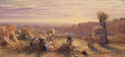 Sunset over the Gleaning Fields by Samuel Palmer