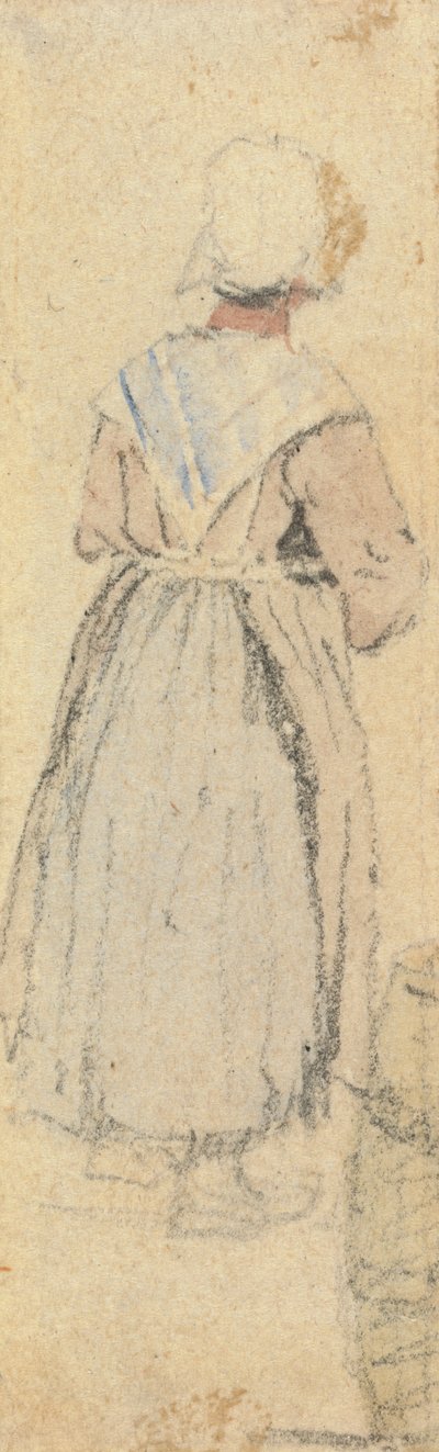 A Peasant Woman, Standing, Seen From Behind by Samuel Prout