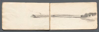 Sketchbook: Landscape with Sailboats, 1814 by Samuel Prout