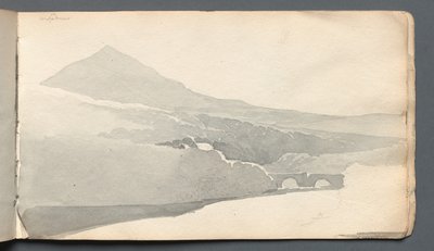 Sketchbook: "Mountainous Landscape with Bridge" by Samuel Prout