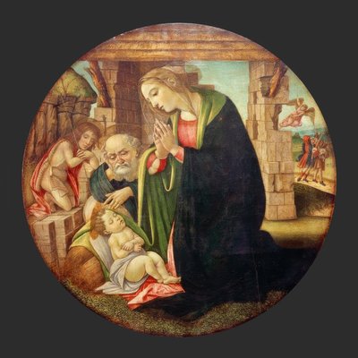 Adoration of the Child with the Young John the Baptist by Sandro Botticelli