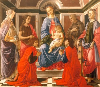 Enthroned Madonna with Child and by Sandro Botticelli