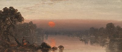 Indians at Campfire--Moon Rising by Sanford Robinson Gifford