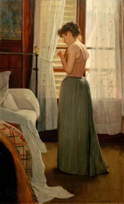 Interior with Woman by Santiago Rusiñol