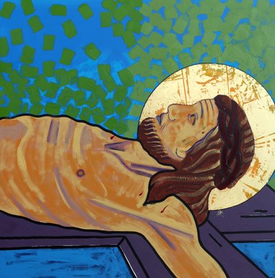 Jesus is nailed to the cross by Sara Hayward