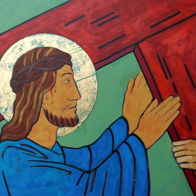 Jesus Takes Up His Cross by Sara Hayward