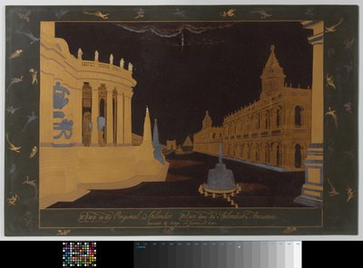Panel with Lacquer Painting on Metal Surface by Sasaya